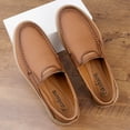 thumbnail image 6 of Men's Casual Loafers Slip On Leather Shoes Comfortable Lightweight Driving Shoes Male Moccasins Classic Penny Loafer Flats Boat Shoes Outdoor Walking Shoes, 6 of 12