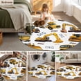 thumbnail image 5 of Round Area Rugs Collection 3.3 Ft, Construction Truck Non-Slip Residential Carpet, Cartoon Grips and Bulldozers Stirrup Car Indoor Crawling Mats Doormat Runner Rugs Play Mat for Bedroom, 5 of 8