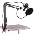 thumbnail image 3 of Kit de micrófono de condensador de grabación de estudio de radiodifusión profesional con parabrisas de micrófono, 3 of 7