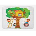 thumbnail image 1 of Kids Bath Mat, Cheerful Little Boys and Girl Playing in a Tree House Happy Childhood Friends Cartoon, Non-Slip Plush Mat Bathroom Kitchen Laundry Room Decor, 29.5 X 17.5 Inches, Multicolor, Ambesonne, 1 of 2