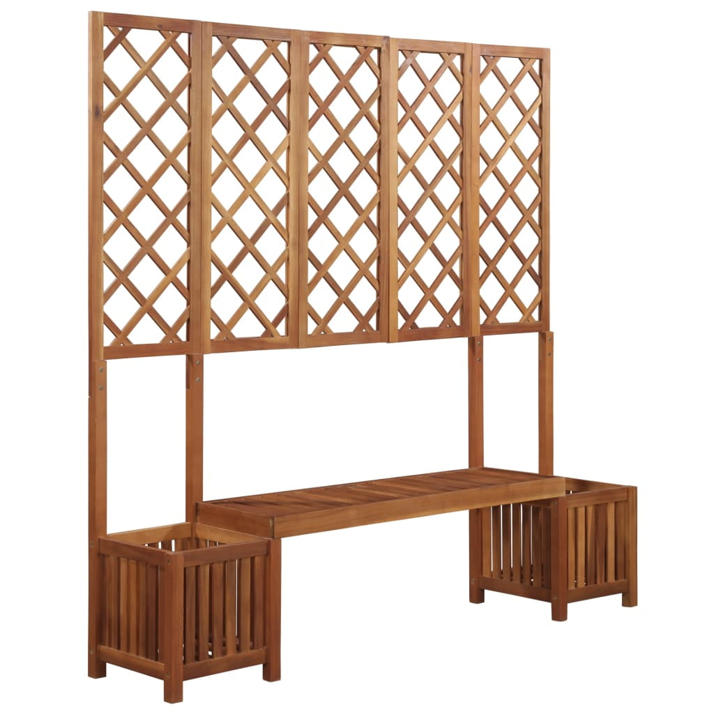 Lowestbest Garden Planter with Bench and Trellis, Wooden Elevated Planter Box Lowestbest Garden Planter with Bench and Trellis, Wooden Elevated Planter Box