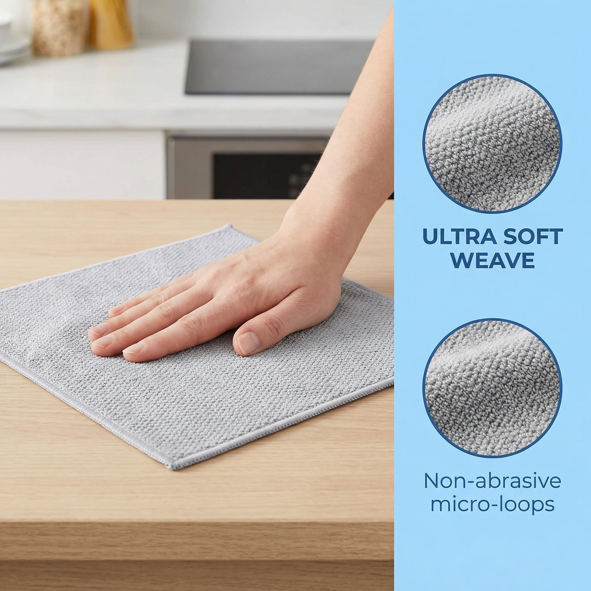Unique Bargains 6 Pcs Waffle Weave Microfiber Cleaning Cloth Rag Grey/Beige 12" x 12"