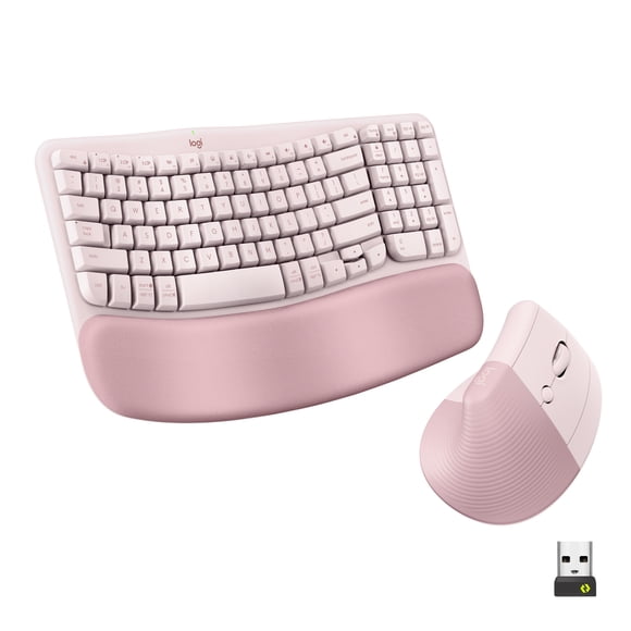 Logitech Wave Keys et souris verticale Lift - Ensemble clavier et souris sans fil ergonomique