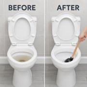 1 Toilet Plunger 19L Wooden Handle Heavy Duty Rubber Flange Pump Declogger Sink