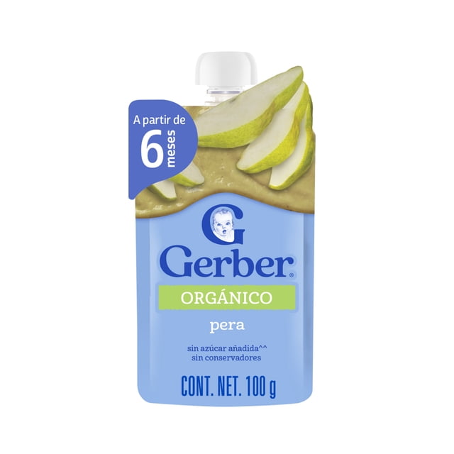 Alimento para lactantes Gerber orgánico pouch etapa 2 pera 100 g
