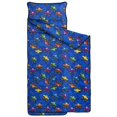 thumbnail image 2 of Monster Cartoon Truck Blue Pattern Teens Toddler Nap Mat with Pillow, Sleeping Mat Bag for Preschool Daycare 59"x22", 2 of 6