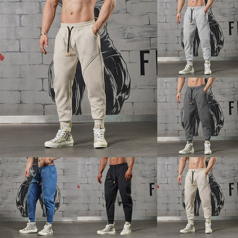 Man Casual Joggers Solid Pants Sweatpants Cargo Combat Sports Workout  Trousers 