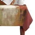 thumbnail image 4 of Burnt Orange Table Cloth Waterproof Tablecloths, Fall Modern Oil Painting Abstract Art Green Brown Tablecloth Dining Table Cover for Kitchen Party Tabletop Outdoor, Rectangle Tablecloth 60x84 Inch, 4 of 9