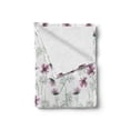 thumbnail image 2 of Floral Soft Flannel Fleece Throw Blanket, Cosmos Flowers Wild Rural Field Blossoms in Pink Floriculture Summer Garden, Cozy Plush for Indoor and Outdoor Use, 50" x 60", Pink Green White, by Ambesonne, 2 of 6