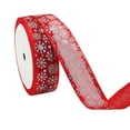 thumbnail image 2 of 14.76ft Christmas Snowflake Ribbon, Snowflake Wired Ribbon, Gift Box Packaging Ties, for Christmas Home Decor, Gift Wrapping, Making Wreath DIY Crafts, 2 of 6