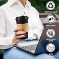 thumbnail image 4 of Lamosi 100 Pack 16 oz Coffee Cups, Disposable Paper Cups with Lids and Sleeves, Black To Go Hot Cups, 4 of 9