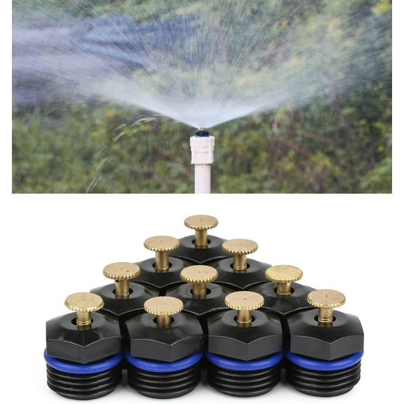 10pcs Atomizing Sprinkler Nozzle,1/2 inch Garden Misting Emitters Adjustable 360 Degree Agricultural Lawn Watering Universal Nozzle Irrigation Micro Spray Heads 10pcs 1/2" misting nozzle 1