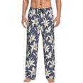 thumbnail image 2 of Kdxio Lilies Flowers Print Men's Sleep Pajama Pant Lounge Pants with Pockets, 2 of 8