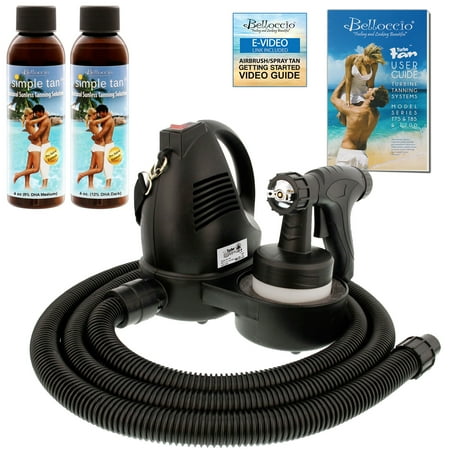 Premuim Simple Tan Sunless Airbrush HVLP SPRAY TANNING SYSTEM 8, 12 DHA (Best At Home Spray Tan System)