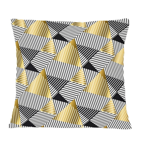 Designart Retro Luxury Waves In Gold And Blue VI' Mid-Century Modern Throw Pillow - 12x20