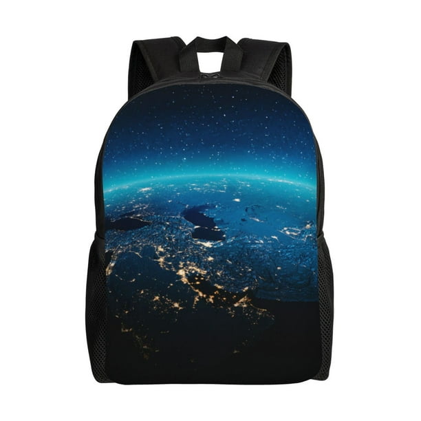 Disketp Planet Earth Mochila Unisex de Apertura Lateral Completa, Mochila para Laptop para Escuela, Trabajo y Viajes