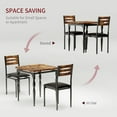 thumbnail image 3 of Homhougo Dining Table Set for 2, 3 Piece Dining Table and Chairs Set of 2, Dining Table Set with Spiral Table Legs for Small Spaces, Kitchen, Apartment, Brown, 3 of 7