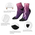 thumbnail image 3 of Goofa Thunderstorm Violet Purple Pattern Non Slip Socks with Grips for Elderly, Crew Socks Yoga Hospital Socks Cushioned Sole Gripper Socks for Men Women, 3 of 5
