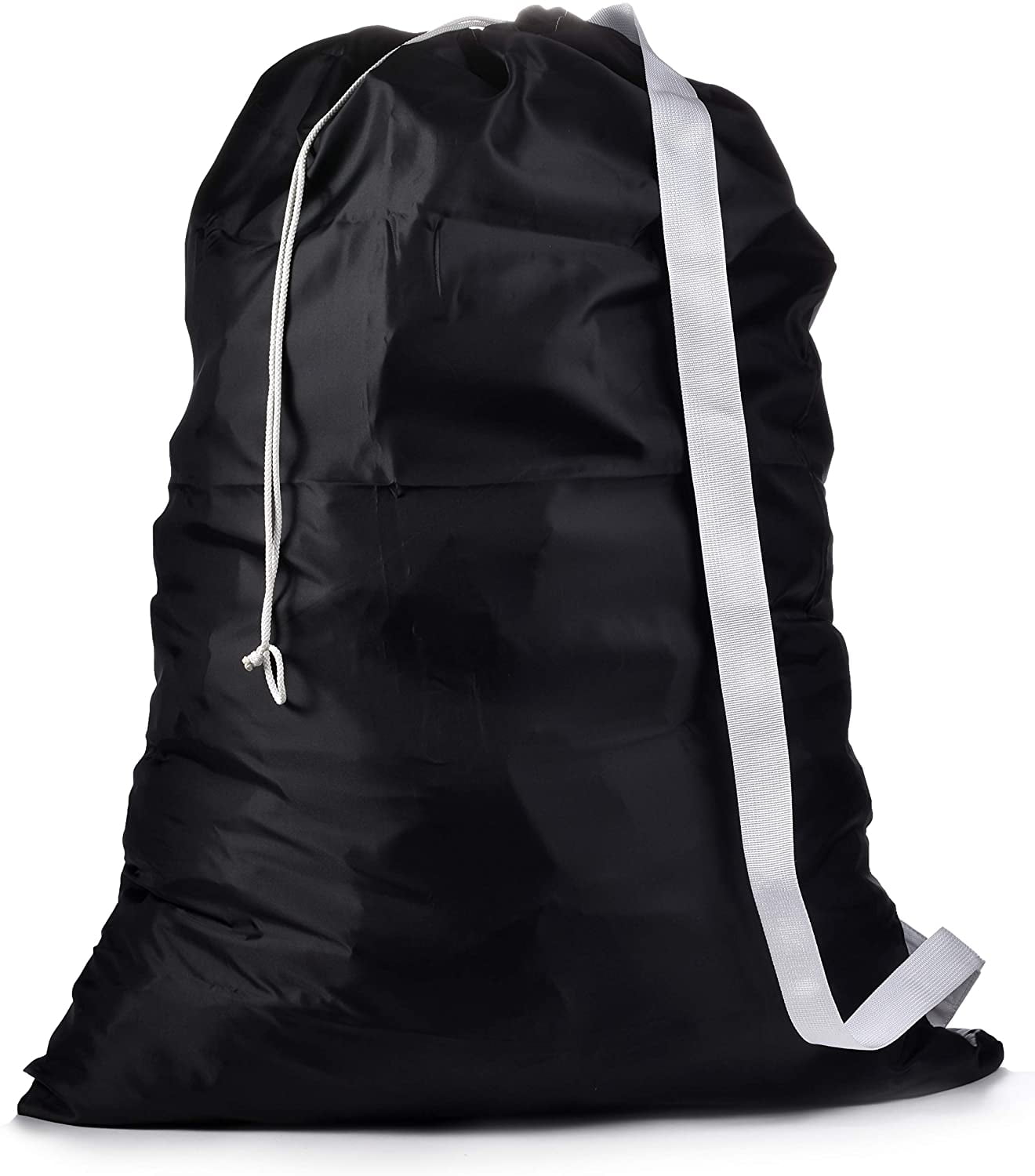 Shoulder Strap Laundry Bag Drawstring Locking Closure, Durable Nylon