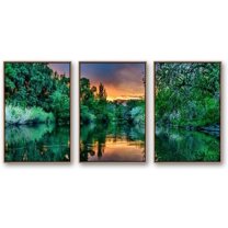 IDEA4WALL Framed Canvas Wall Art for Living Room, Bedroom Beautiful Nature Norway Landscape Canvas Prints for Modern Home Decoration Ready to Hang - 24"x36"x3 Panels