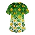 thumbnail image 5 of St Patrick's Day Print V Neck Short Sleeve Workwear Top for Women Fashion Scrub Tops with Pocket Casual Work Shirts 2026 Fluorescent Green M, 5 of 5