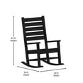 thumbnail image 5 of BizChair Commercial Grade 3-Piece Indoor/Outdoor Set with 2 Contemporary All-Weather HDPE Rocking Chairs and End Table in Black, 5 of 15