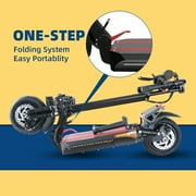 SMATEIGHT Foldable Adults Electric Scooter, 48V 2400W E-scooter with Seat, 40MPH & 40Miles, 10 Street Tires Dual Disc Brake, Full Suspension