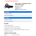 thumbnail image 2 of Window Motor - Compatible with 1989 - 1995 Toyota 4Runner 1990 1991 1992 1993 1994, 2 of 2