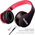 thumbnail image 3 of Cascos para Niños Bestgot con Micrófono Volumen en Línea Plegables Cable Desmontable Negro/Rojo, 3 of 3