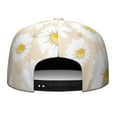 thumbnail image 3 of Daisy Artwork Snapback Hat - Sunny Yellow Flower Full Panel Cap - Unisex Adjustable Flat Visor for Men Women, 3 of 3