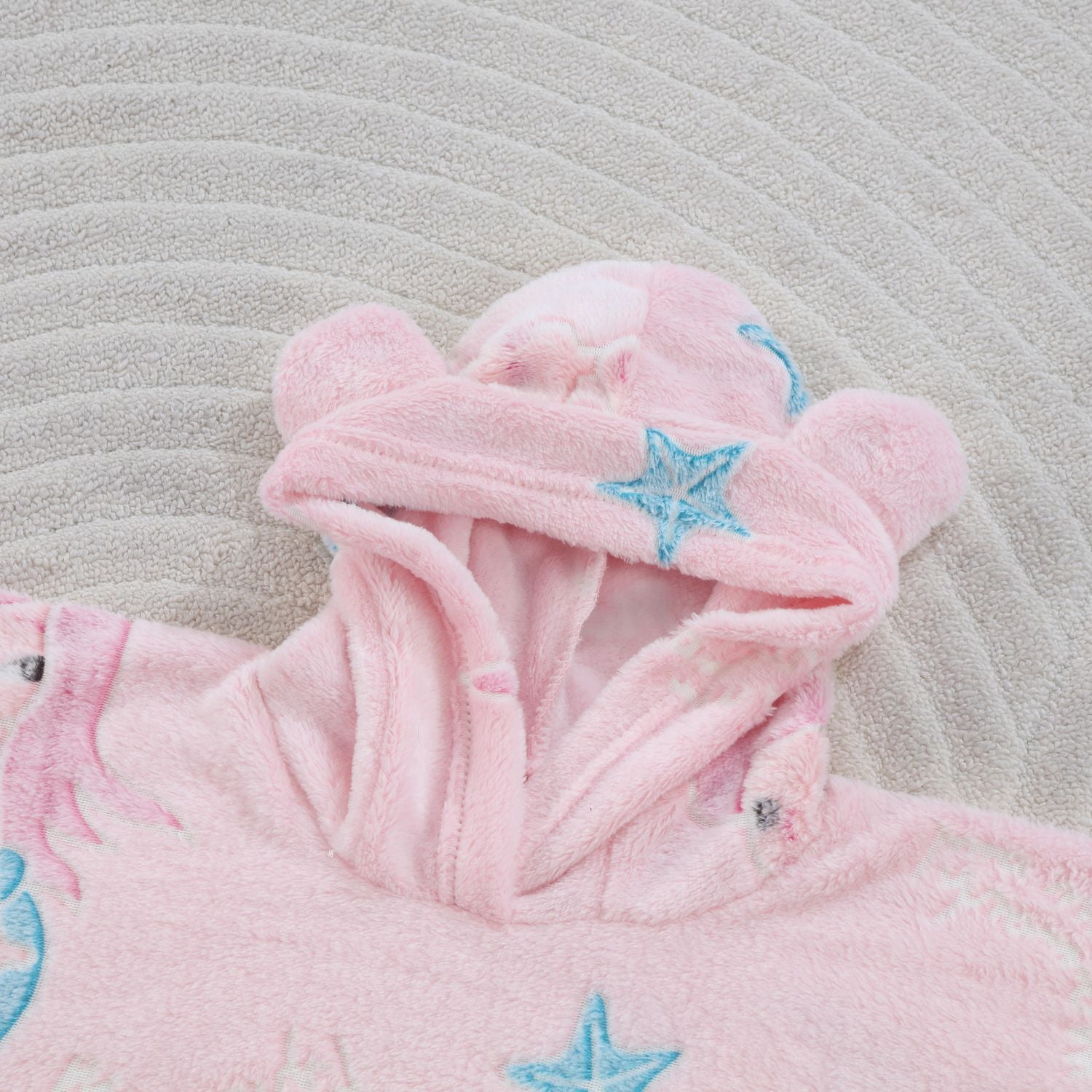 Sweat à capuche Marina Decoration phosphorescent pour enfants et filles, surdimensionné, en flanelle polaire douce et chaude, avec poche géante, 110 x 75 cm, rose sirène