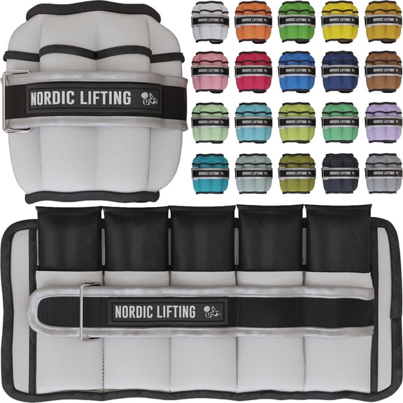 Nordic Lifting Adjustable Ankle Weights for Women and Men 2 4 6 8 10 Lbs, 1 Pair - Eggshell