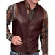 thumbnail image 1 of Chaleco vaquero de cuero occidental de moda para hombre, ropa de abrigo de primavera y otoño, abrigo de cintura de cuero sintético, chaleco, abrigo de talla grande, 1 of 3