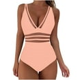 thumbnail image 2 of Youyipin womens fashion Tummy Control Swimsuits Mesh Sexy One Piece Bathing Suits Slimming V Neck Swimwear bathing suit for women, 2 of 4