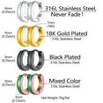 thumbnail image 5 of [Clearance] 4 Pairs Small Hoop Earrings for Men Women Golden/Silver/Black Stainless Steel Huggie Hoop Earring Hypoallergenic Piercing Jewelry Set 9mm Gift on Clearance, 5 of 6