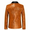 thumbnail image 3 of TFEOQRY Men's Sequin Blazer Jacket Shiny Party Coat One Button Shawl Lapels Tuxedo Performance Wedding Outwear Orange, 3 of 3