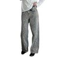 thumbnail image 5 of Leopard Print Jeans for Wome Wide Leg Vintage Casual Pants Streetwear Pants= P3D3, 5 of 6