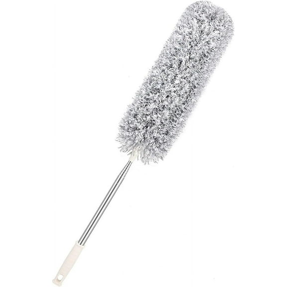 Microfiber Duster with Extension Pole 30 to 100'', Reusable,Extendable Duster with Stainless Steel Pole for Cleaning Ceiling Fan, High Ceiling, Furniture & Cars