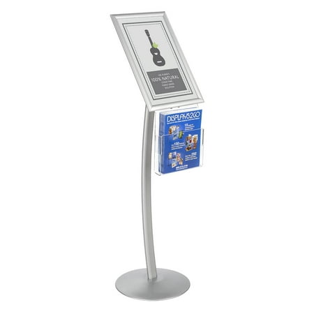 - Displays2go CMB17NGW Floor Sign Stand with Literature Pocket, Snap Frame for 11x17-Inch Poster, Silver