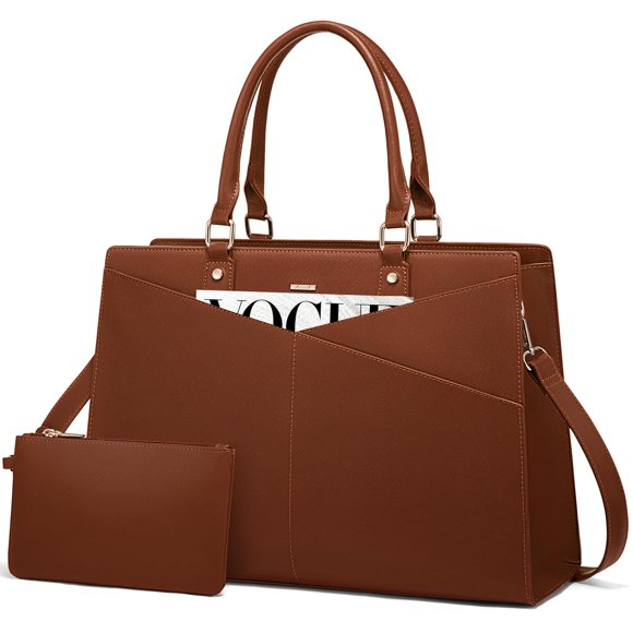 Bolsa de mano para portátil LOVEVOOK, piel, oficina de negocios, 15.6 pulgadas, ceja