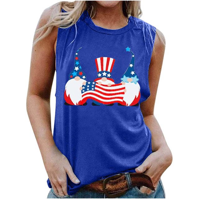 Qiopertar Blouse Sans Manches Imprimée Mode Décontractée pour Femmes Col Rond Sexy Pull-Over Slim Offres de la Semaine Liquidation à Moins de 5$ jusqu'à 90 % de Réduction