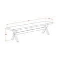 thumbnail image 5 of Pemberly Row Banc de Salle à Manger en Bois Style X 15x72 Pouces Blanc/brun, 5 of 5