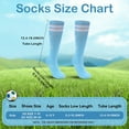 thumbnail image 2 of 3 Pairs Kids Soccer Socks Striped Knee High Tube Socks Football Uniform Sports Socks for Boys Girls 6-12 Years Old, 2 of 7