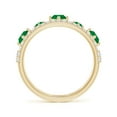 thumbnail image 2 of ANGARA Natural Art Deco Inspired Graduated Emerald and Diamond Ring in 14K Yellow Gold for Women (Size-3.8mm) | May Birthstone, Birthday, Anniversary, Jewelry Gift for Women | Natural Emerald Ring, 2 of 9