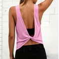 thumbnail image 4 of oqasdz T Shirts for Women Crew Neck Solid Color Sleeveless Soft Tank Blouse with Hollow Detail for Ladies Daily Wear Casual Summer T-Shirt, 4 of 7