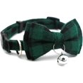 thumbnail image 3 of Plaid Cat Collar with Bell and Bow, Breakaway Kitten Collar Bowtie Puppy Collars for XXS Xs Small Little Tiny Pet Dogs Boy Girl, for Christmas Hoilday Birthday Party, 3 of 6