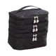 thumbnail image 2 of Bolsa de almacenamiento de cosméticos de viaje de 3 capas, organizador portátil de cosméticos para baño, viaje cremallera negra, 2 of 9