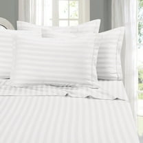 1500 Series 6-Piece Stripe Sheet Set, Deep Pocket, King, White