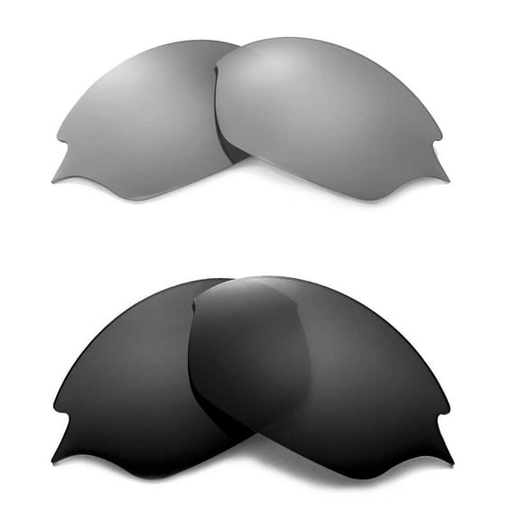 Walleva 2 Paris Polarized Replacement Lenses for Oakley Romeo 2.0-Black   Titanium