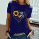 thumbnail image 1 of Pntutb Mujeres Casual Carta Impresión Mangas Cortas O-Cuello Camiseta Suelta Blusa tops Pntutb Pntutb-3553, 1 of 5